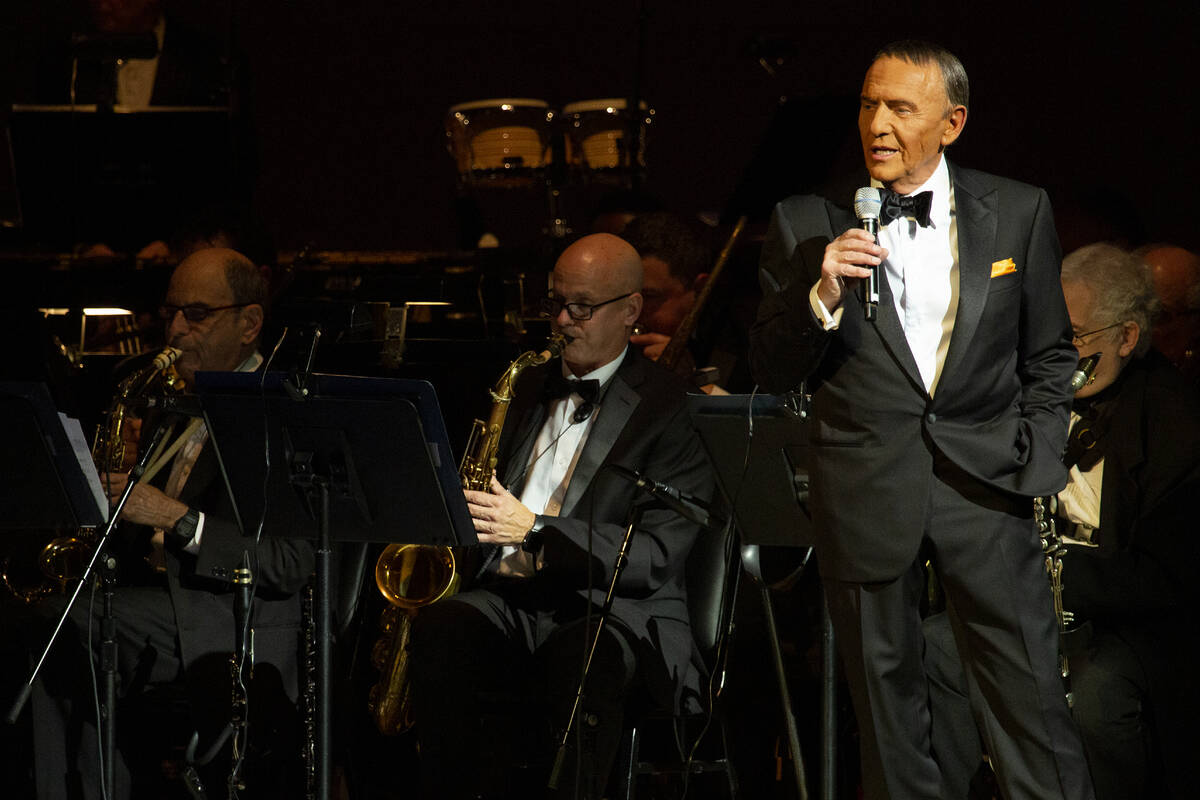 Bob Anderson performs onstage as Frank Sinatra for 'One More For The Road' at Carnegie Hall on ...