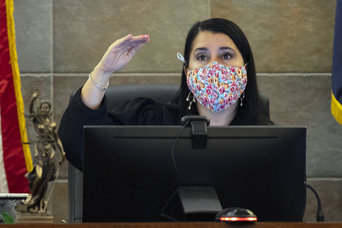 In this May 17, 2021 file photo, Judge Cristina Silva presides over Diego Salazar's plea hearin ...