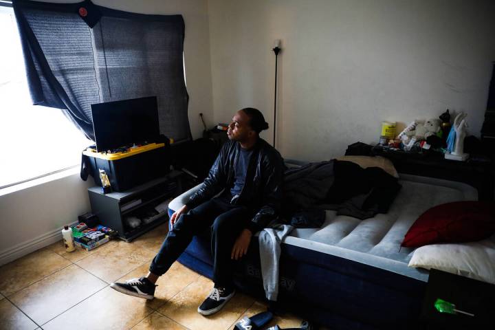 Timothy Henry at his apartment on Dec. 9, 2021. Henry survived the fire at the Alpine Motel in ...