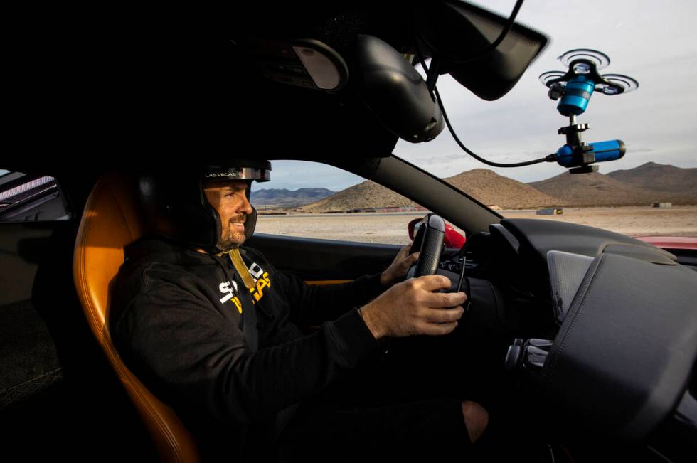 Romain Thievin, co-founder and co-CEO of Exotics Racing, drives a Ferrari 488 GTB on the track ...