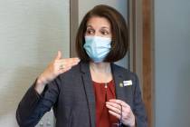 Sen. Catherine Cortez Masto, D-Nev., speaks about a new bill on mental health prior to touring ...