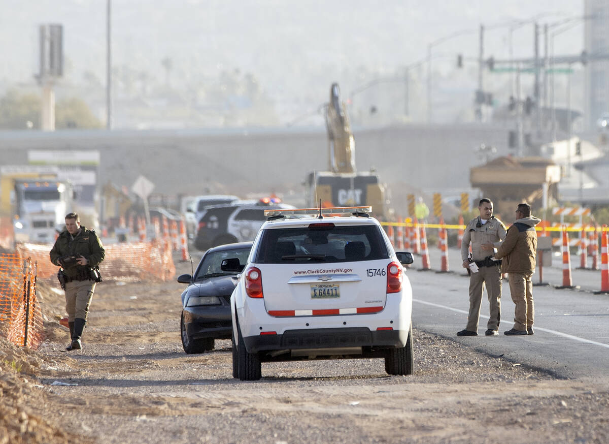 The Las Vegas Metropolitan police is investigating after a two-vehicle crash in a construction ...