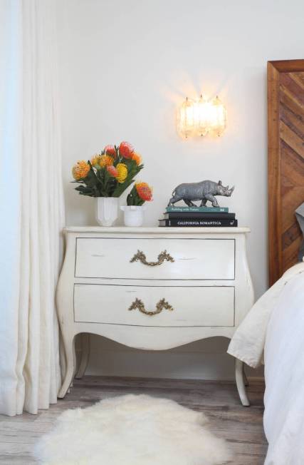 “Having a closed drawer at a bedside table and enough storage to prevent items from accumulat ...