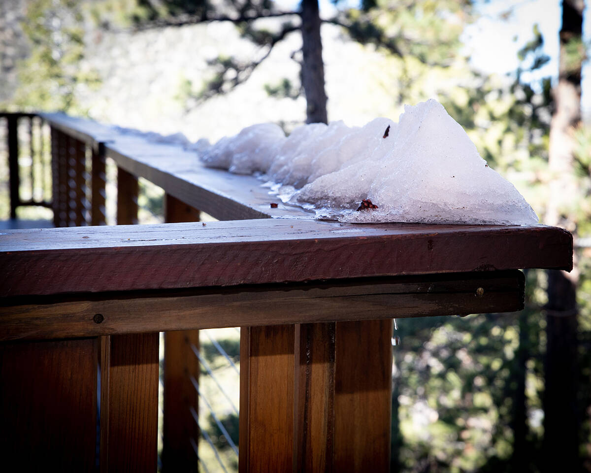 Snow on the deck. (Tonya Harvey/Real Estate Millions)