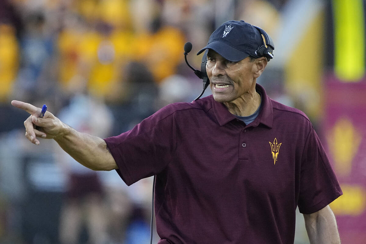 Arizona State head coach Herm Edwards in the first half during an NCAA college football game ag ...