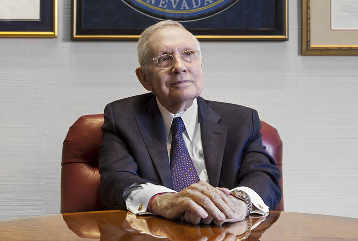 Former Sen. Harry Reid, D-Nev., at his office in the Bellagio on Friday, Feb. 8, 2019, in Las V ...