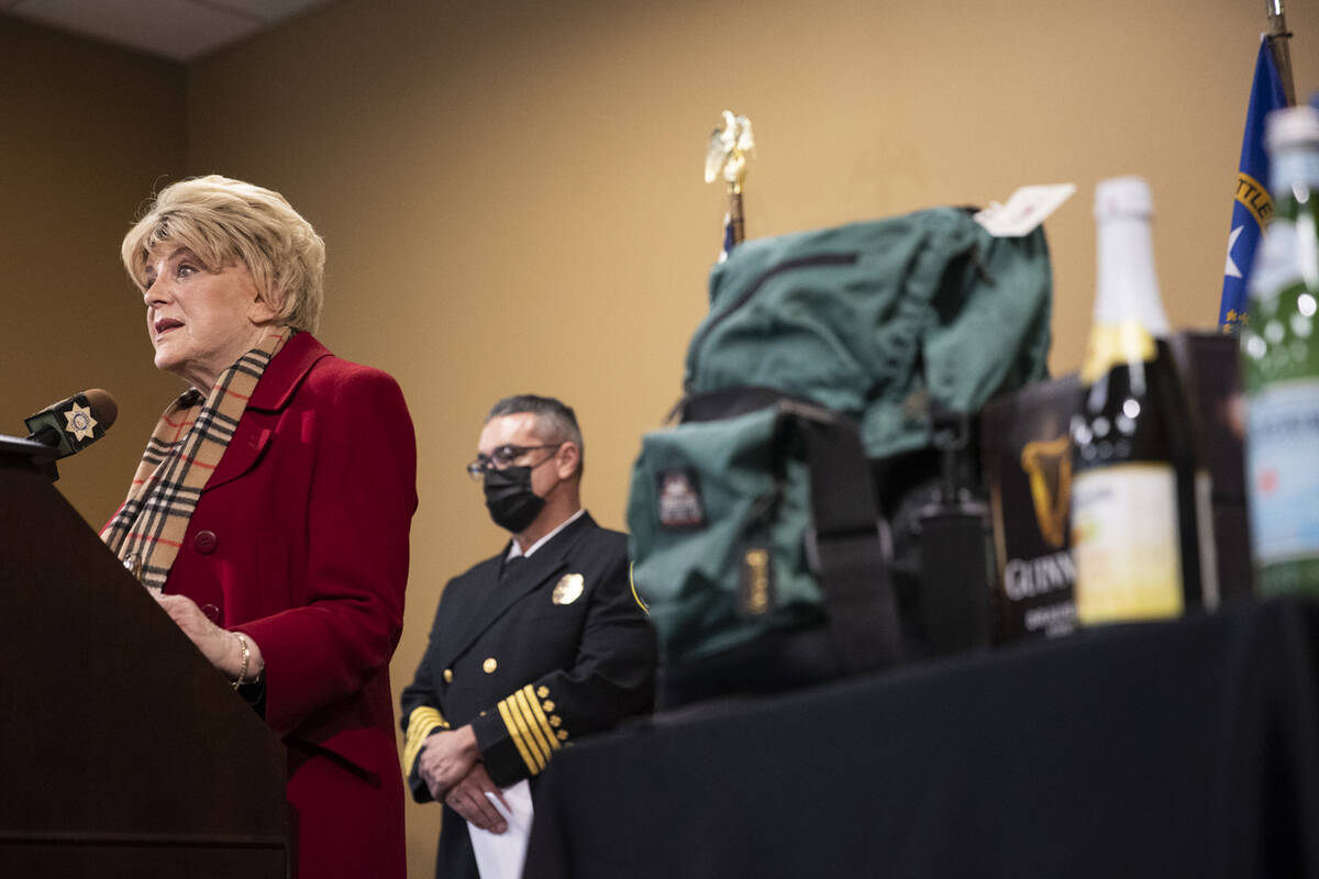 Las Vegas Mayor Carolyn Goodman speaks during a press conference discussing preparations for th ...