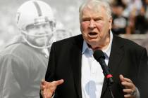 Former Raiders head coach John Madden speaks about former quarterback Ken Stabler, pictured at ...