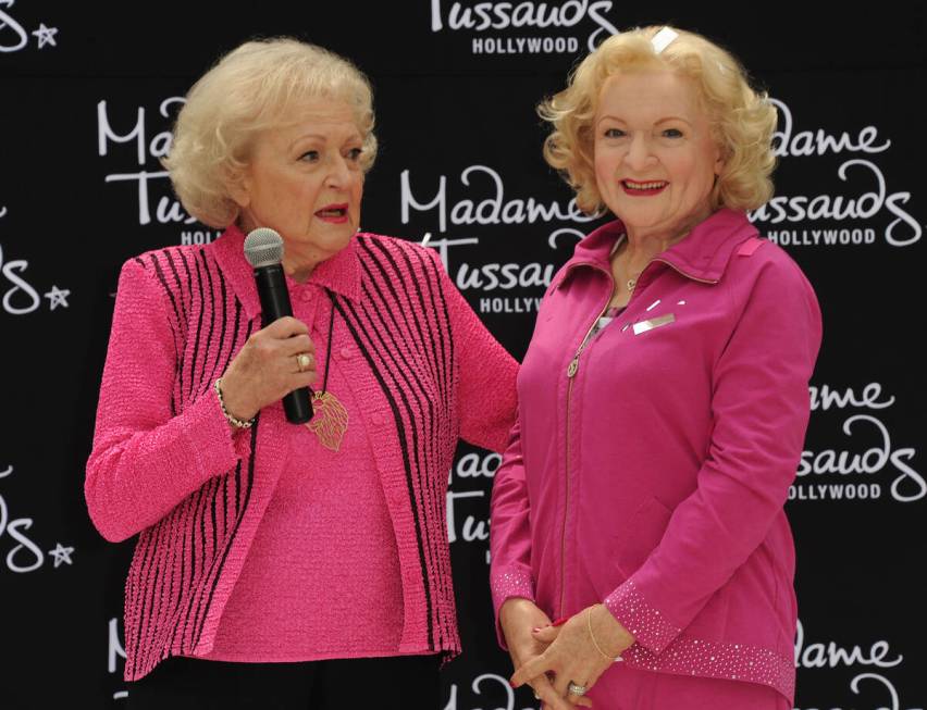 Betty White, at left, attends her wax figure unveiling at Madame Tussauds on Monday, June 4, 20 ...