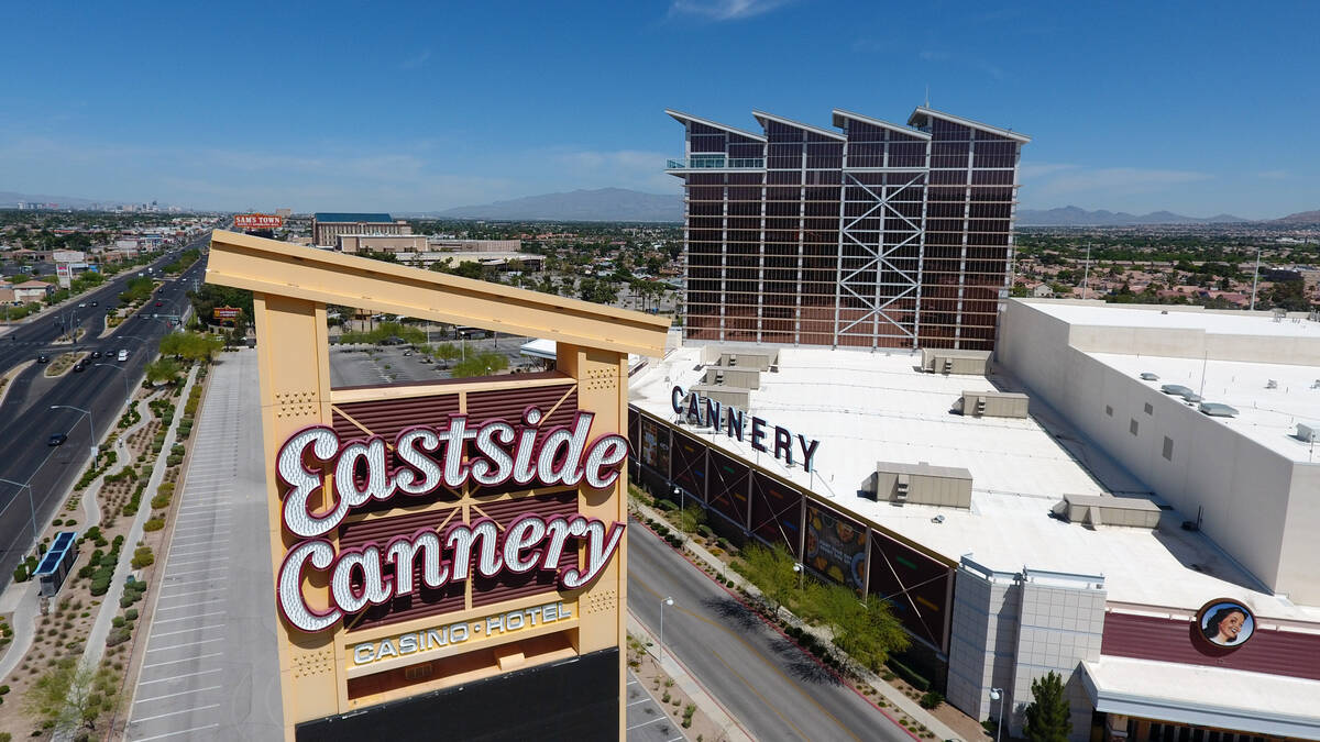 Aerial photo of the Eastside Cannery hotel casino on Boulder Highway on Monday, April 27, 2020. ...