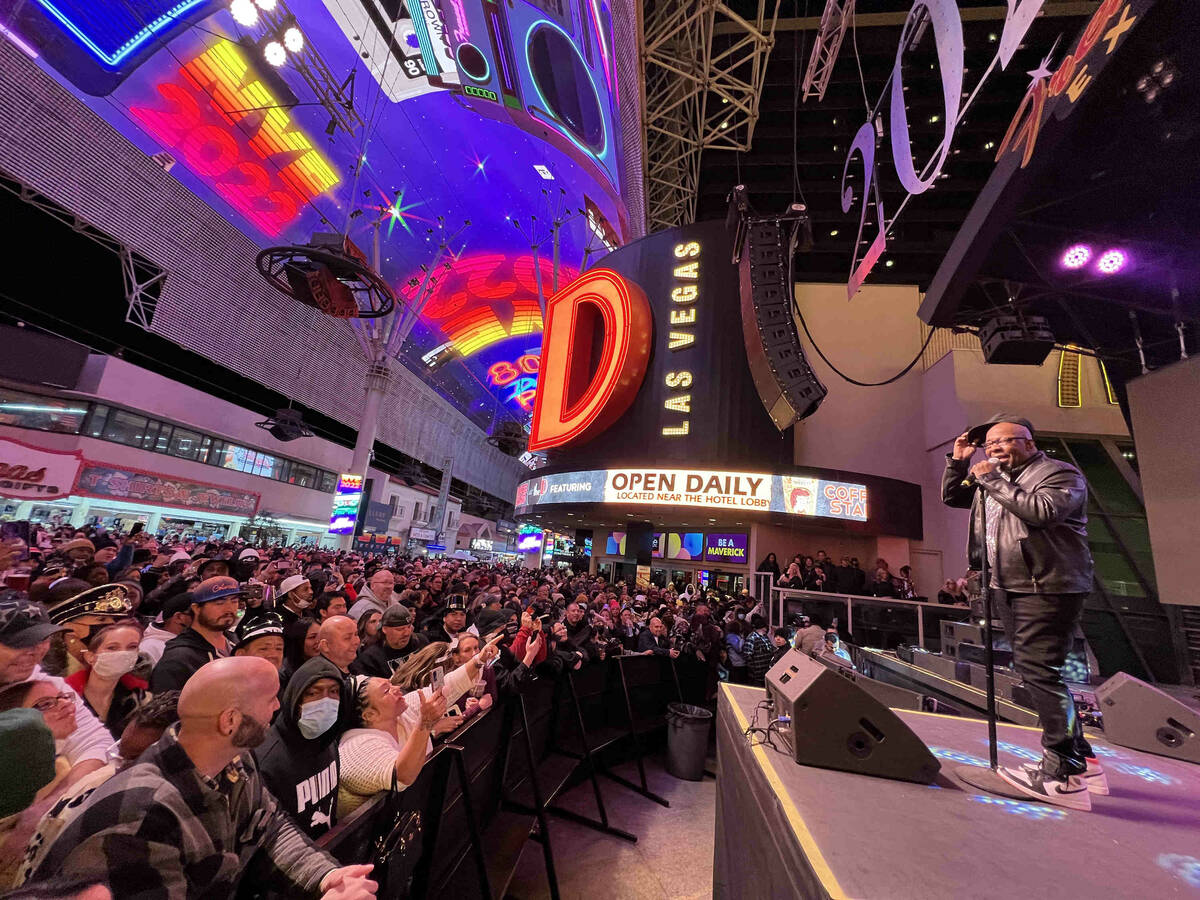 Bobby Brown performs on New Year's Eve at the Fremont Street Experience in downtown Las Vegas F ...