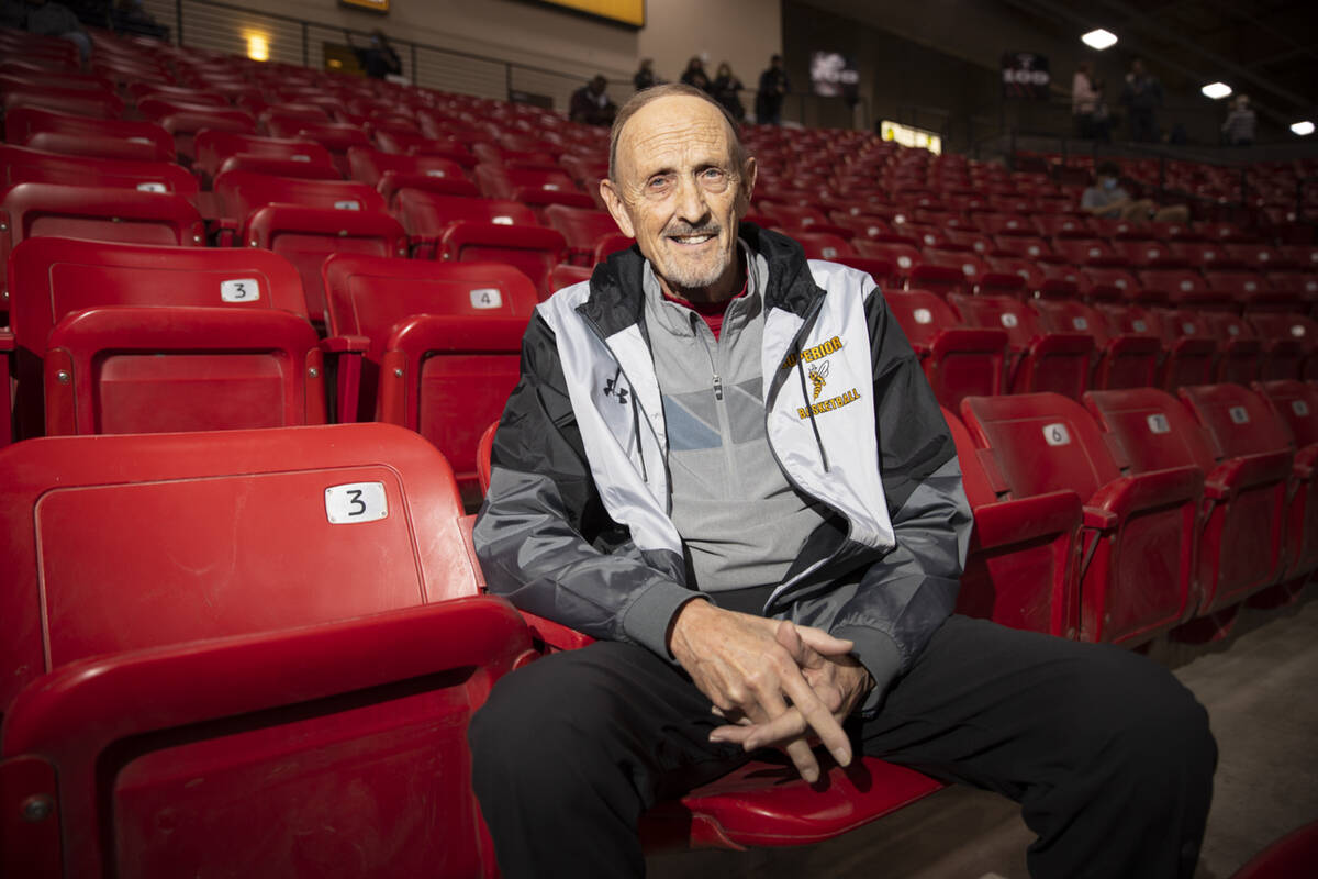 Bill Scoble, a member of UNLV's first basketball coaching staff, poses for a portrait at the So ...