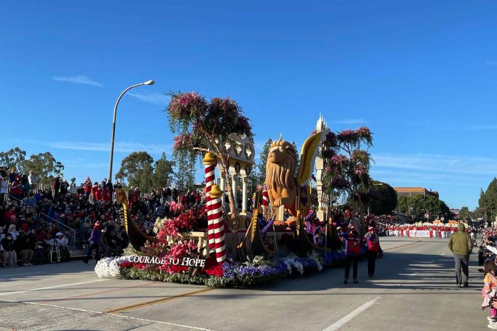 The Courage to Hope Donate Life float is depicted in the Tournament of Roses parade. One of the ...