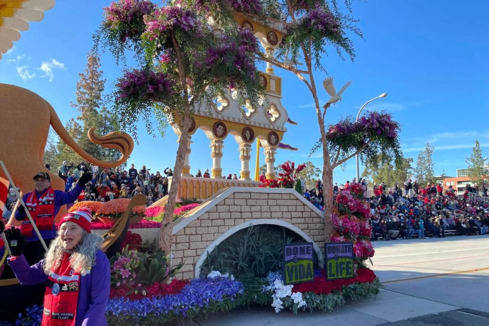 The Courage to Hope Donate Life float is depicted in the Tournament of Roses parade. One of the ...