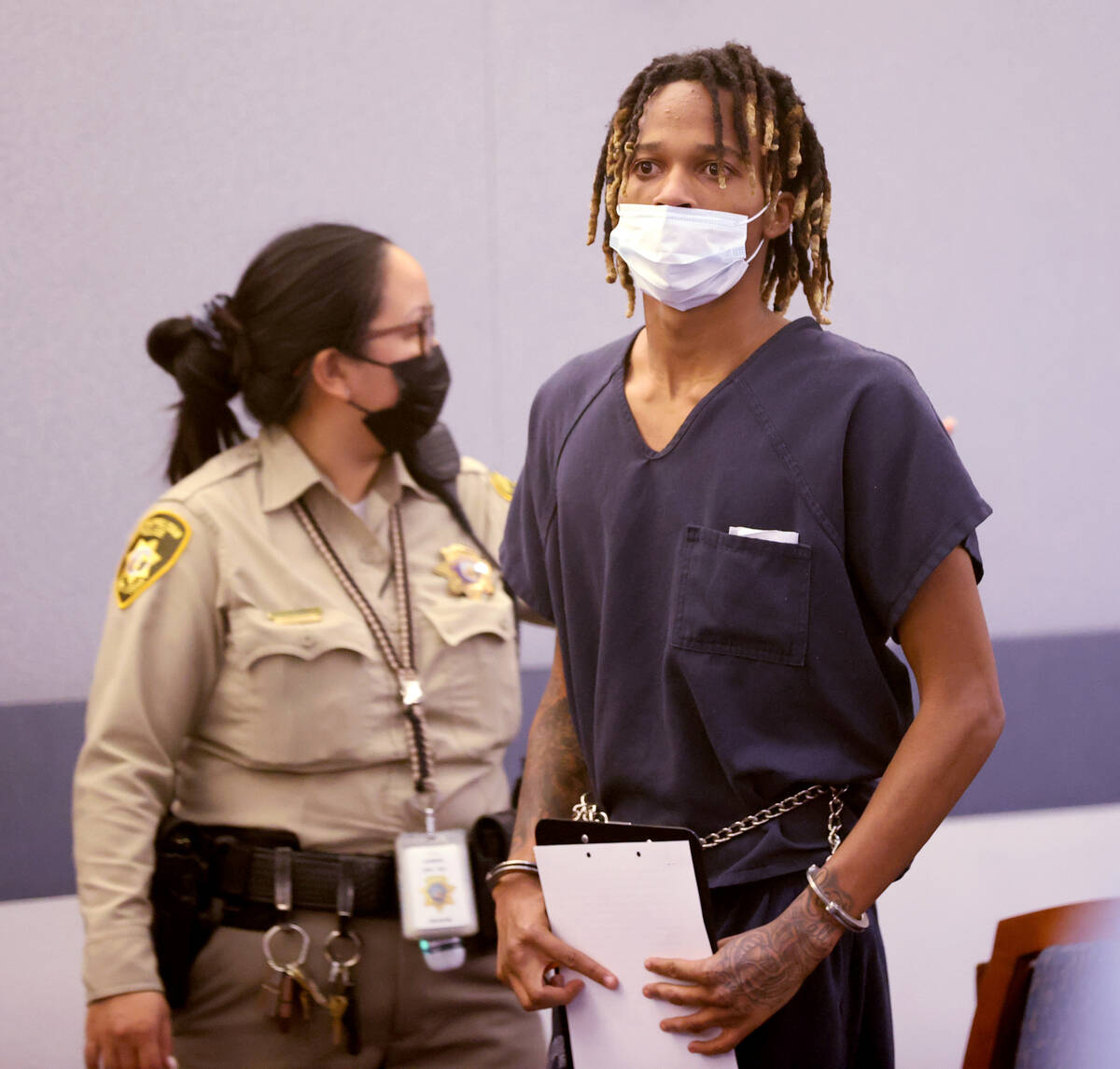 Jesani Carter, 20, appears in court at the Regional Justice Center in downtown Las Vegas Tuesda ...
