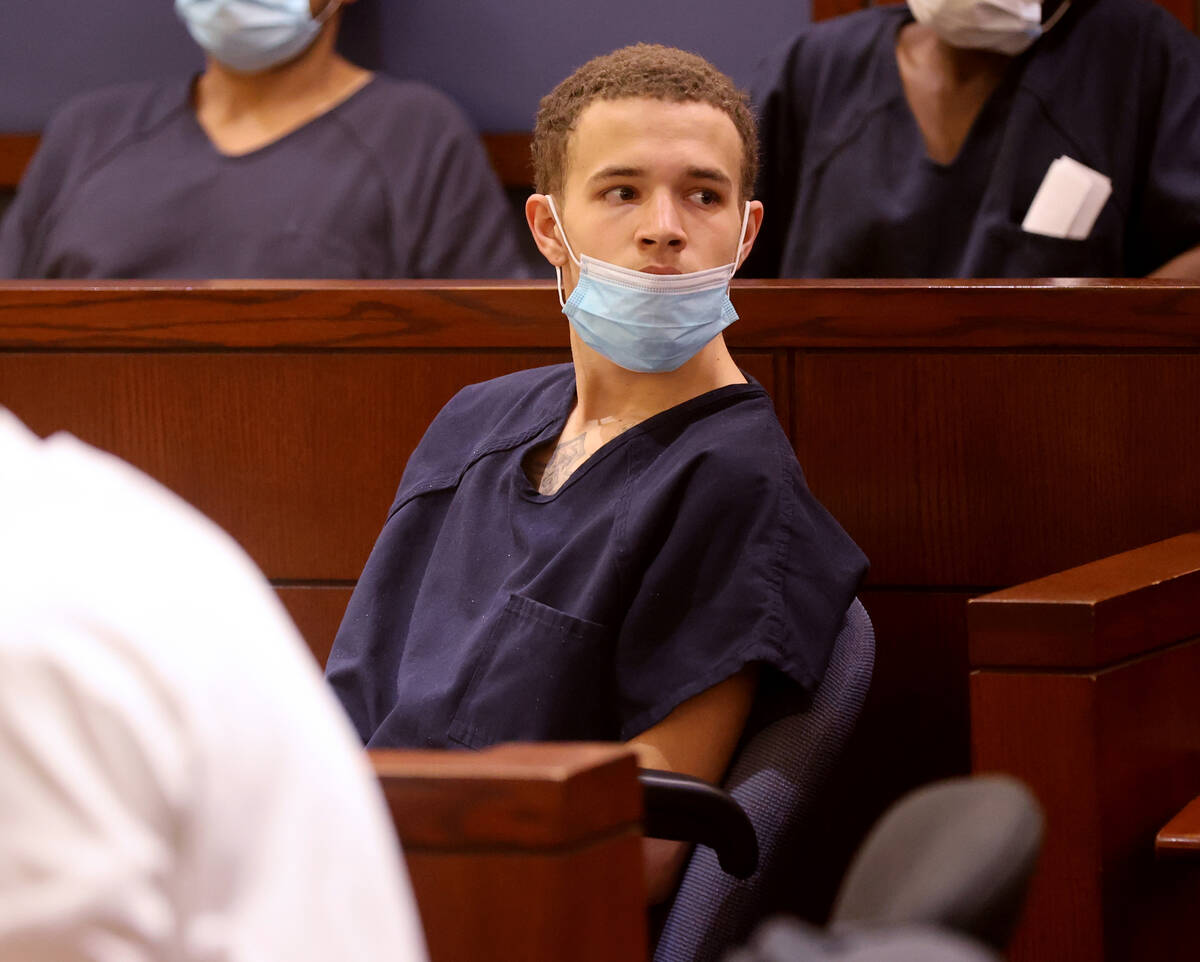 Jordan Ruby, 18, appears in court at the Regional Justice Center in downtown Las Vegas Tuesday, ...