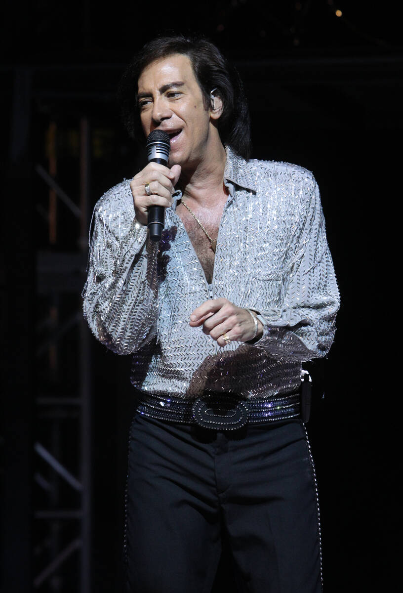 Rob Garrett performs during his Neil Diamond tribute show in the Shimmer Cabaret at Westgate La ...
