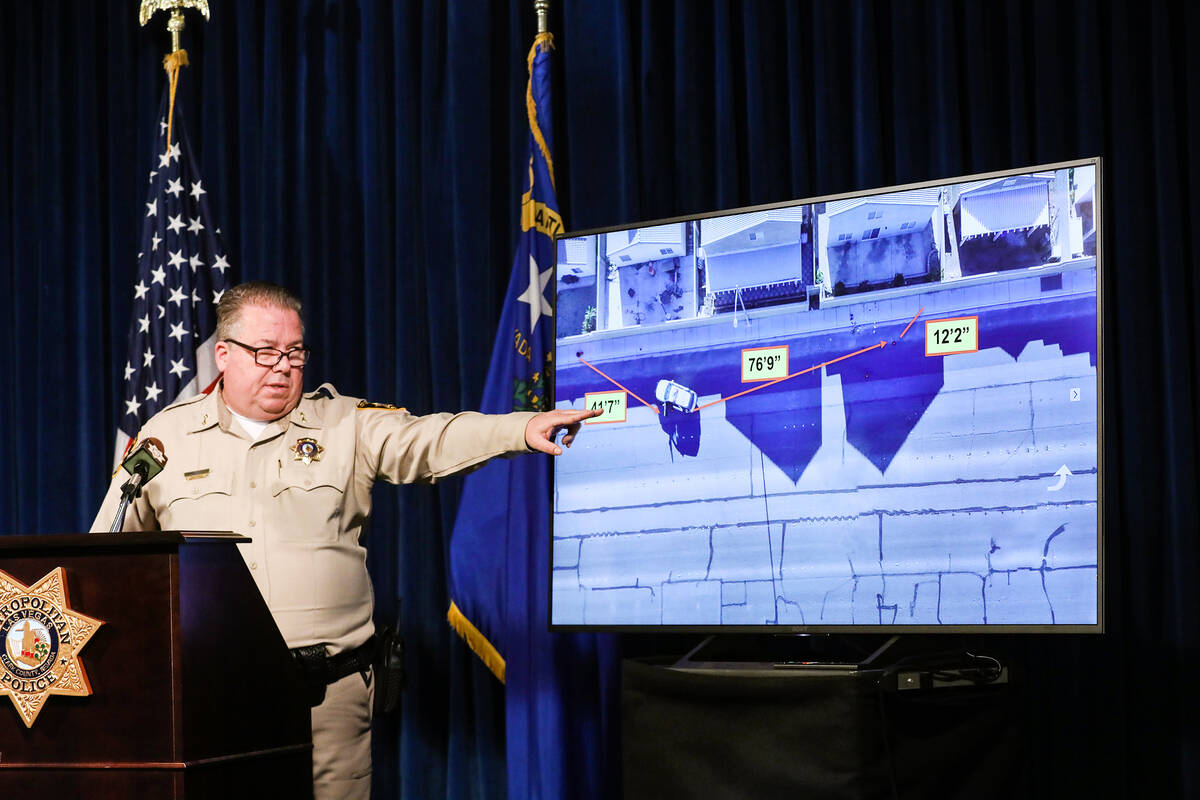 Metropolitan Police Assistant Sheriff John McGrath points out the scene of a fatal Metro shooti ...