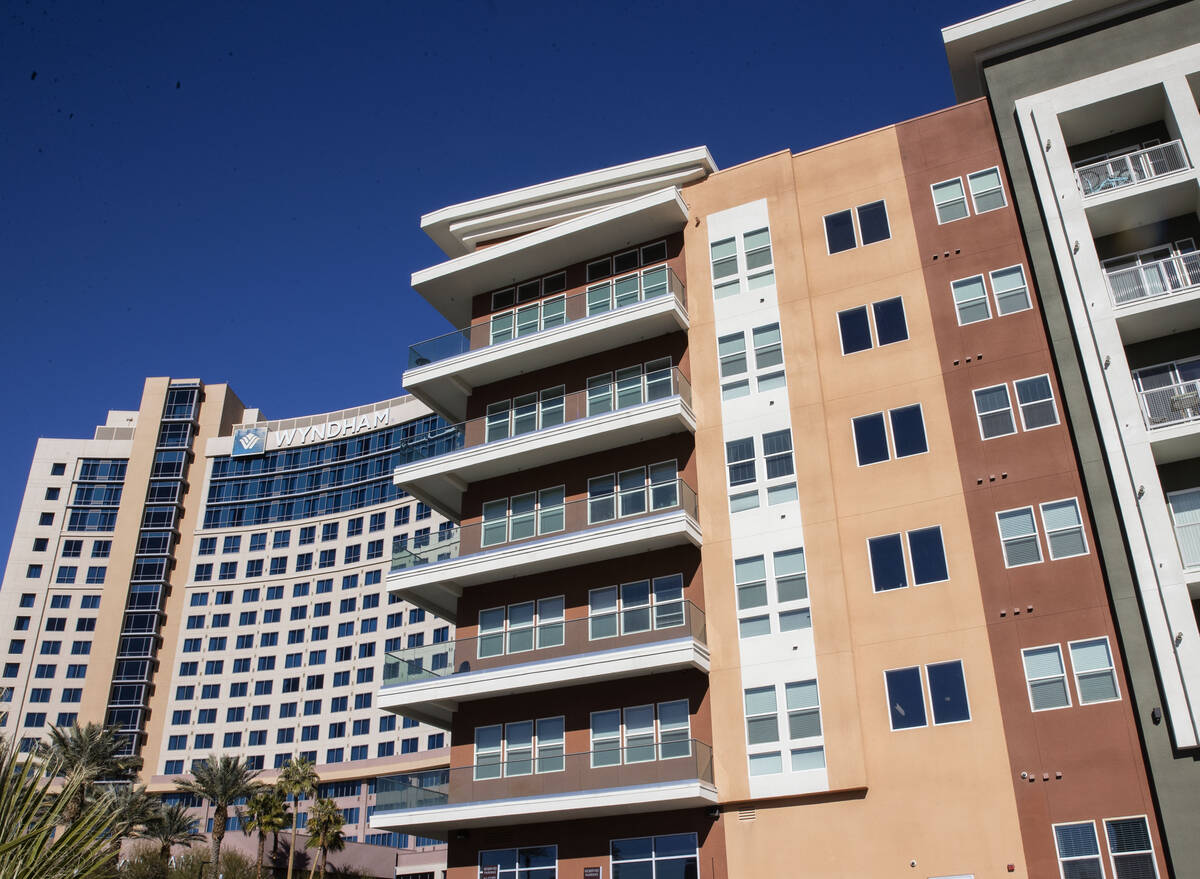WYNDHAM Desert Blue, left, and Jade, a luxury apartment complex that recently sold, are shown o ...