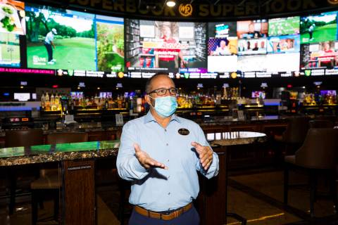 Jay Kornegay, vice president of Westgate Sportsbook, talks to the Review-Journal at the Westgat ...
