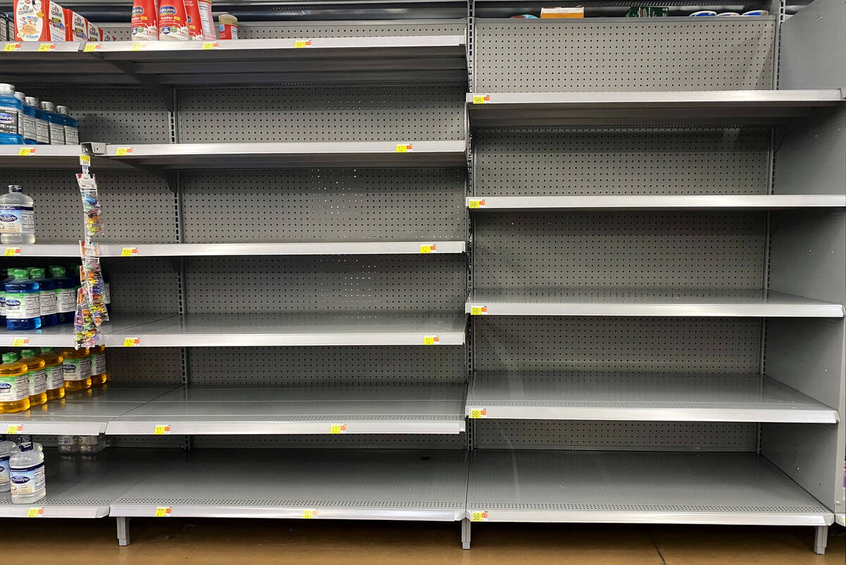 Some hydration drink products are running low on the shelves at the Walmart on West Lake Mead B ...