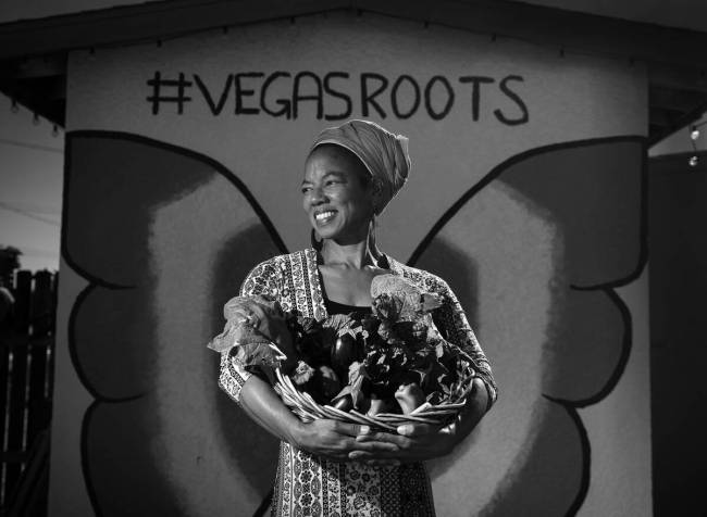 Rosalind Brooks of Vegas Roots Community Garden. (Jeff Scheid/Obsidian and Neon exhibit)