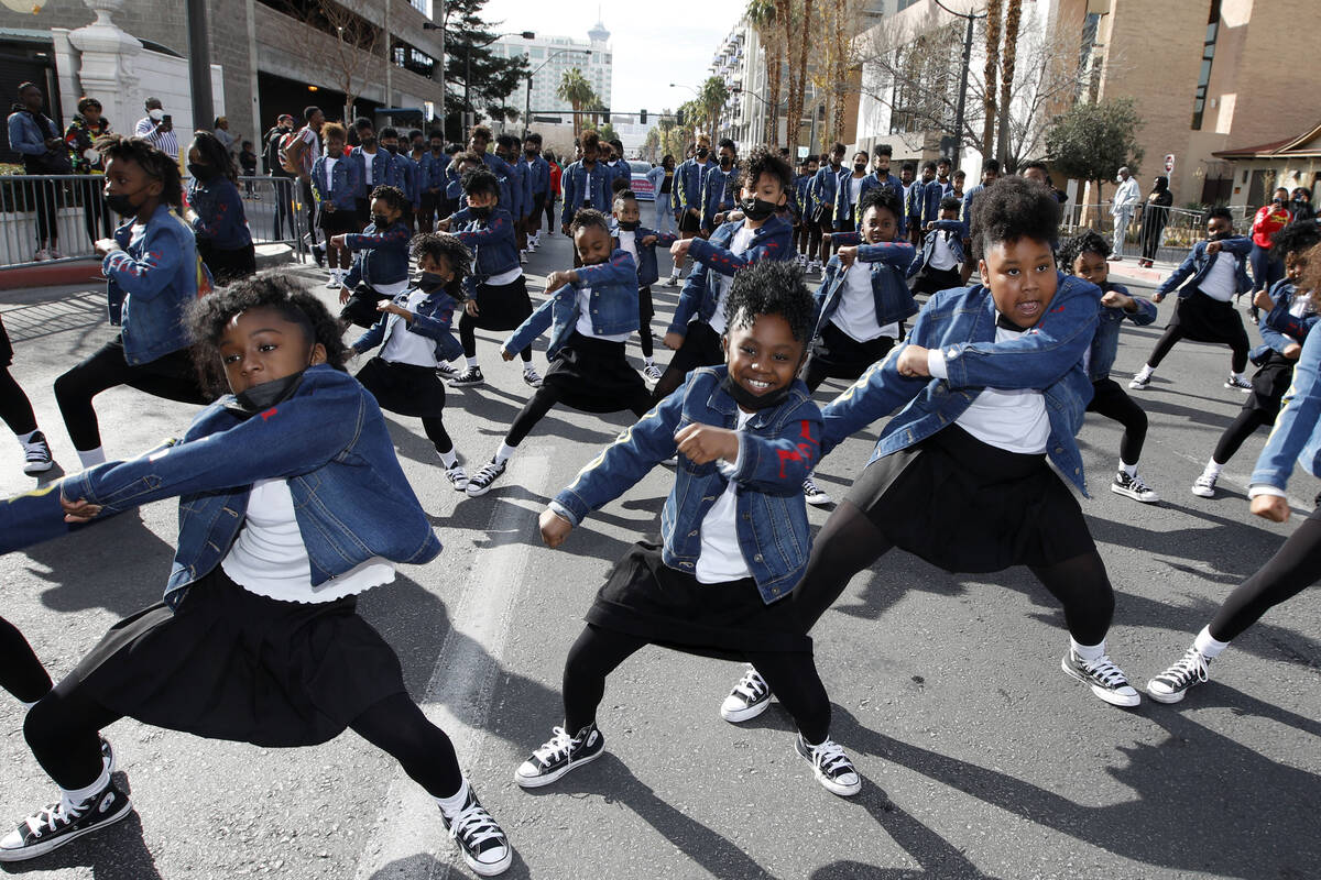 Inferno Cheer and Dance member perform during the 40th annual Martin Luther King, Jr. parade, M ...