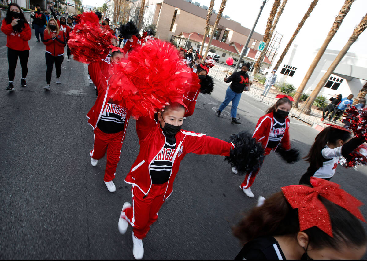 Students from Mater Academy perform during the 40th annual Martin Luther King, Jr. parade, Mond ...
