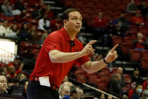 UNLV basketball coach Kevin Kruger is shown Friday, Jan. 14, 2022, in Las Vegas. (Chitose Suzuk ...