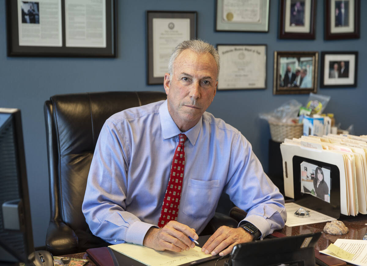 District Attorney Steve Wolfson in his office at the Regional Justice Center on Feb. 11, 2020, ...