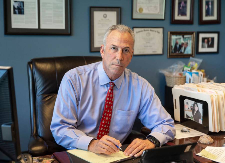 District Attorney Steve Wolfson in his office at the Regional Justice Center on Feb. 11, 2020, ...