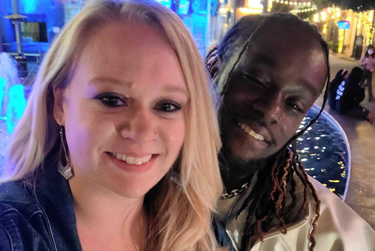 Amanda Brooks with Curtis Abraham on the Las Vegas Strip a few days before he was killed in Nov ...