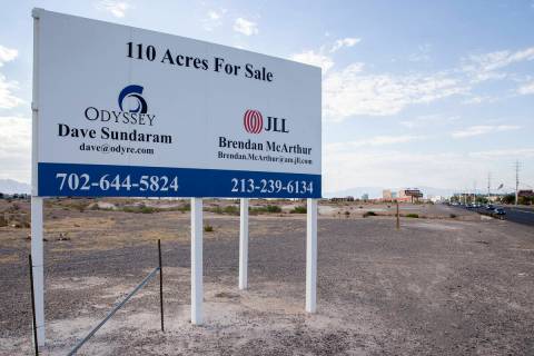 A parcel of land purchased by Brightline West on the west side of Las Vegas Boulevard between W ...
