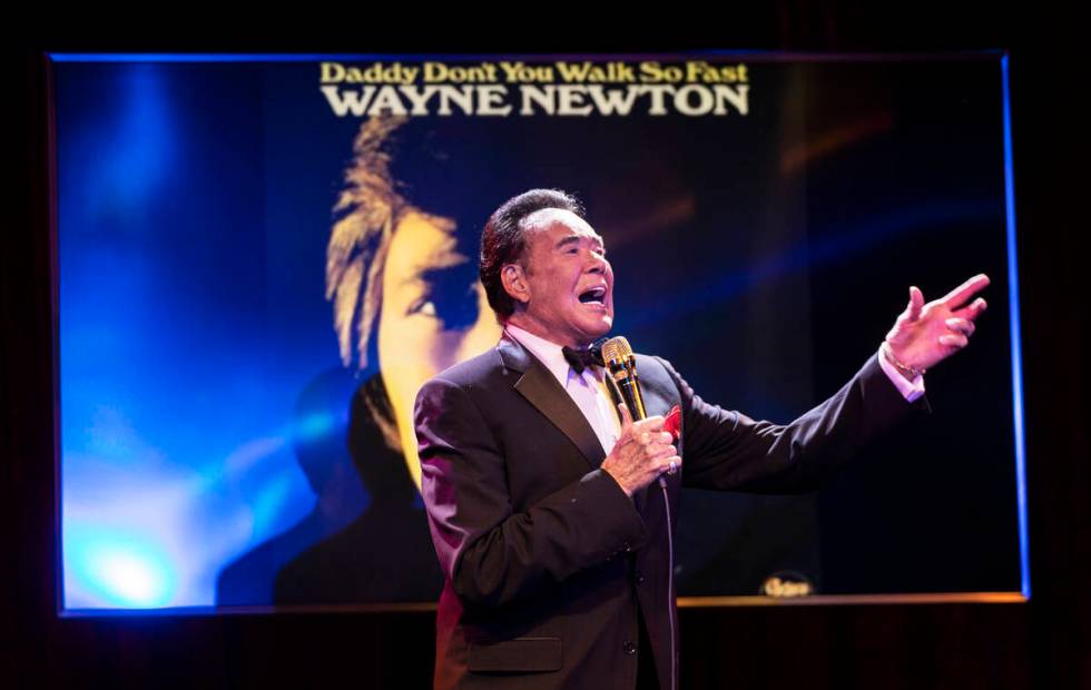 Wayne Newton performs at Bugsy's Cabaret on Monday, Jan. 24, 2022, at the Flamingo, in Las Vega ...