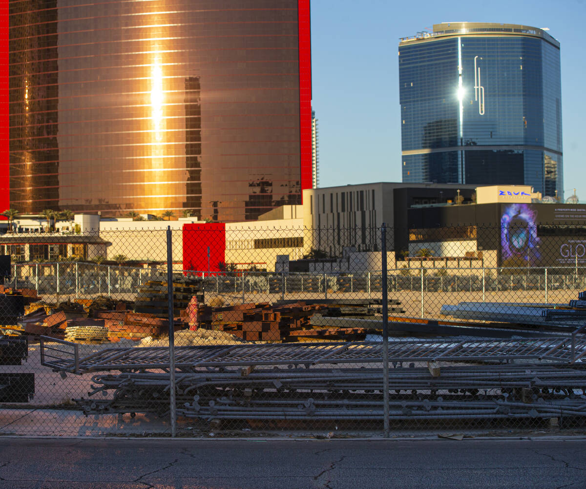 Land owned by Wynn Resorts is seen in the foreground off of Fashion Show Drive on Wednesday, Ja ...