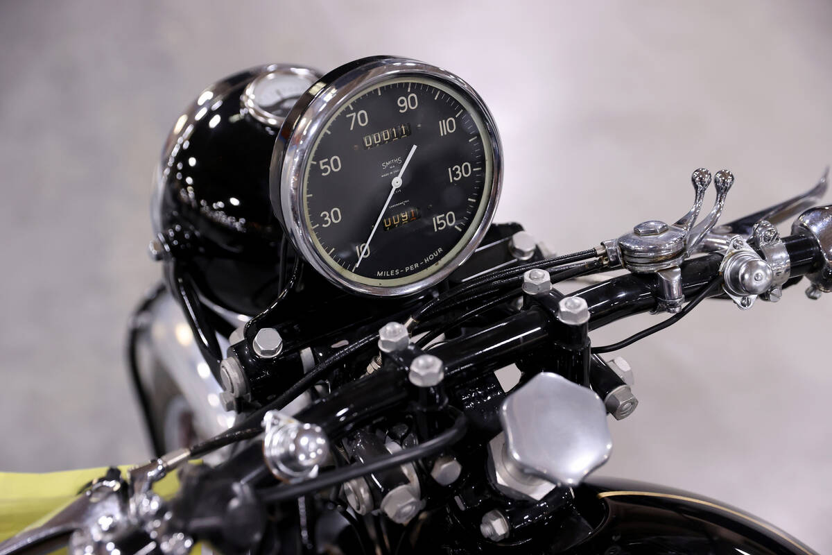 A 1951 Vincent Series C Black Shadow at the Mecum Auctions vintage and antique motorcycle aucti ...