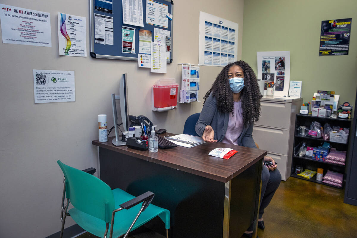 New clinic director Mona Lisa Paulo of the Arlene Cooper Community Health Center talks in a pat ...