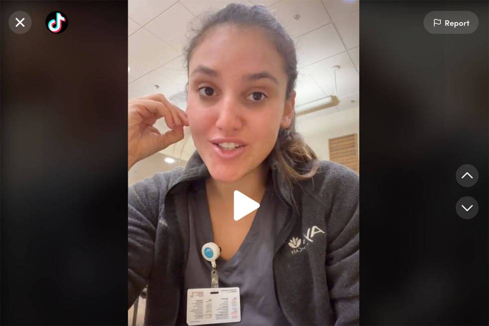 ER travel nurse Lauren Meadows is seen in a screenshot from TikTok. (@laurenmeadows_/TikTok)