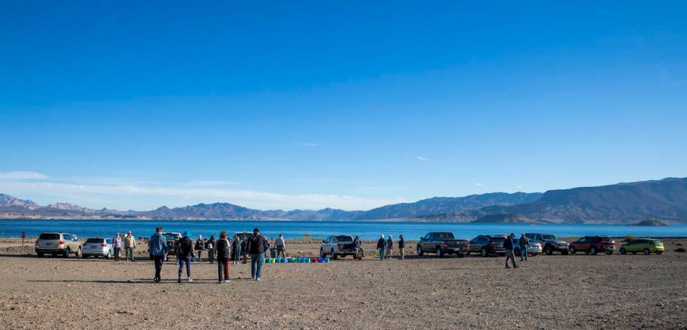 Volunteers arrive to join Evolution Expeditions and Get Outdoors Nevada for a clean up within t ...