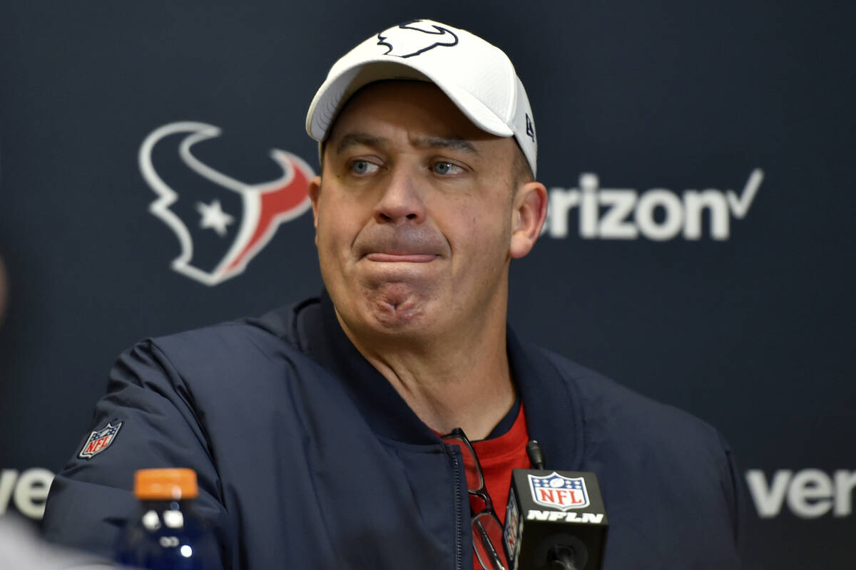 In this Jan. 12, 2020, photo, Houston Texans head coach Bill O'Brien speaks during a news confe ...