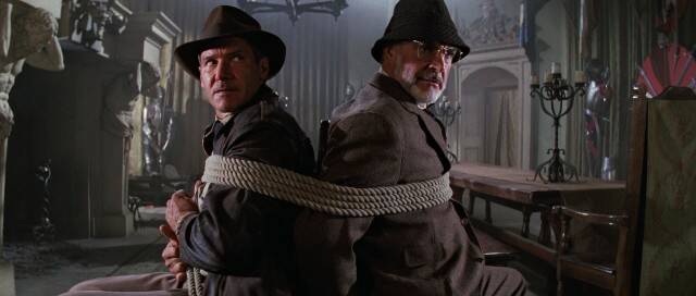 Harrison Ford, left, and Sean Connery star in "Indiana Jones and the Last Crusade."