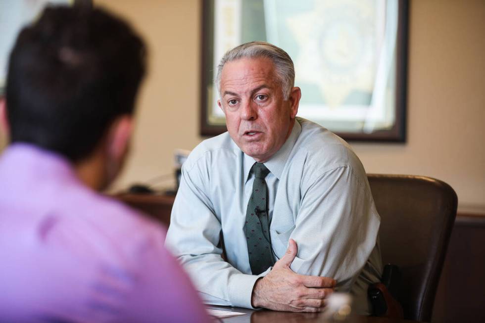 Clark County Sheriff Joe Lombardo speaks with the Review-Journal on Tuesday, Feb. 1, 2022 at La ...