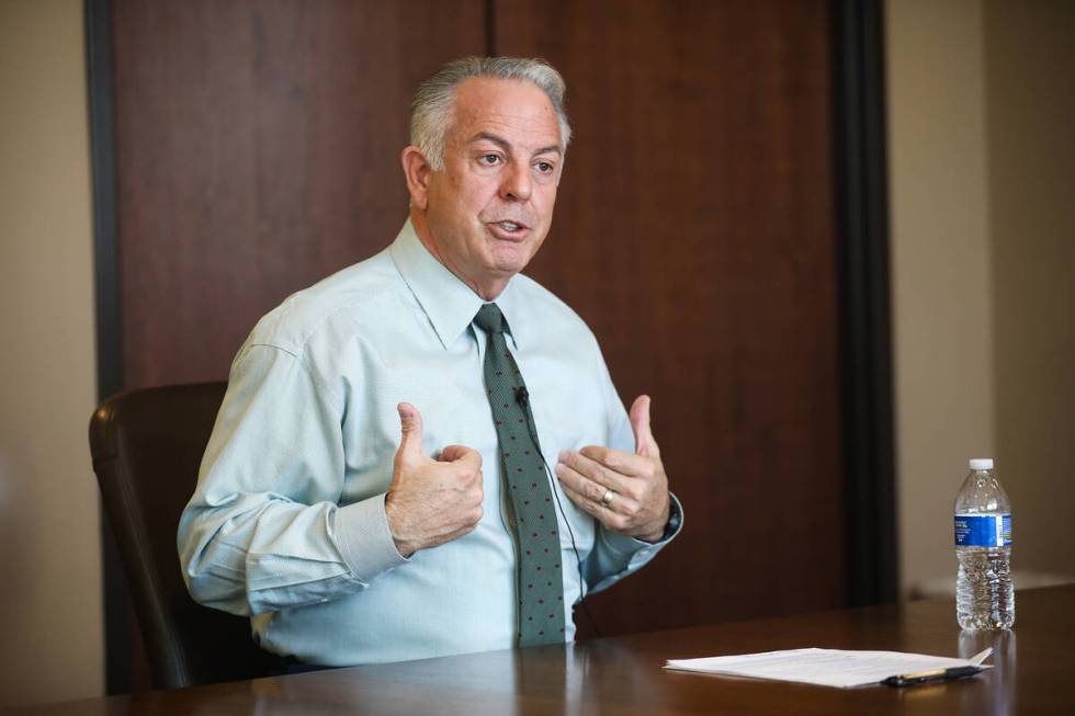 Clark County Sheriff Joe Lombardo speaks with the Review-Journal on Tuesday, Feb. 1, 2022 at La ...