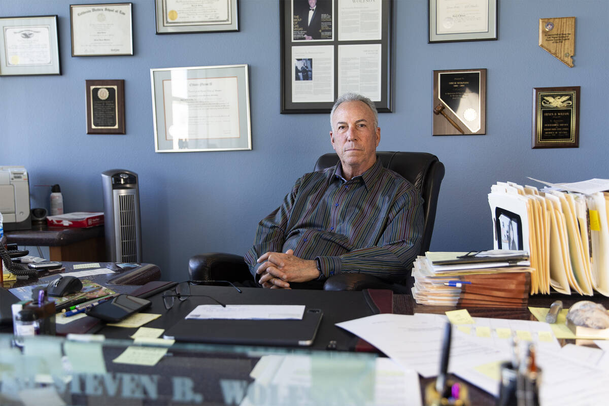 Clark County District Attorney Steve Wolfson in his office at the Regional Justice Center on Fr ...