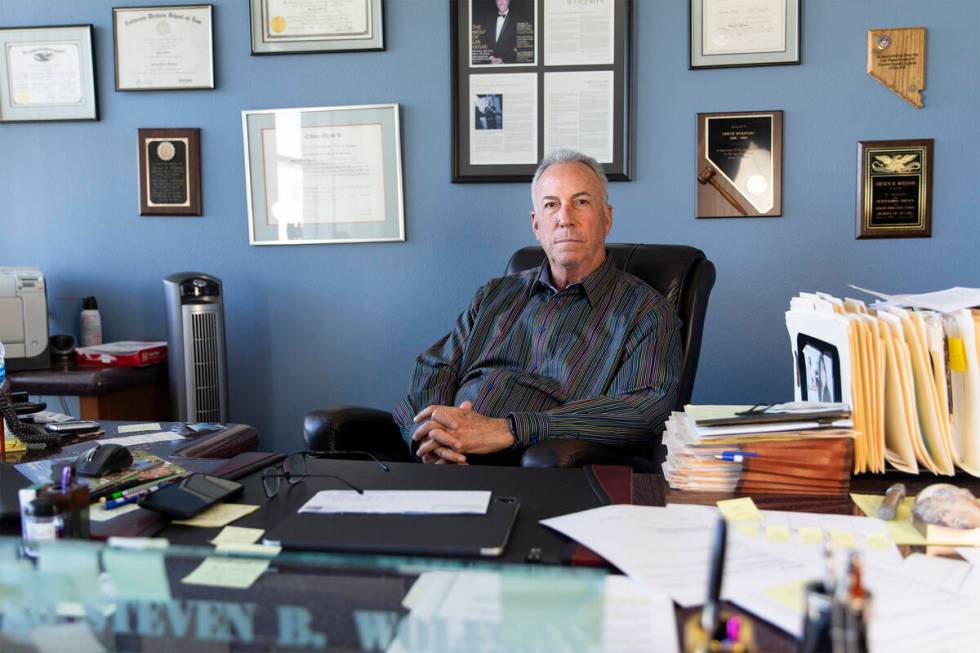 Clark County District Attorney Steve Wolfson in his office at the Regional Justice Center on Fr ...