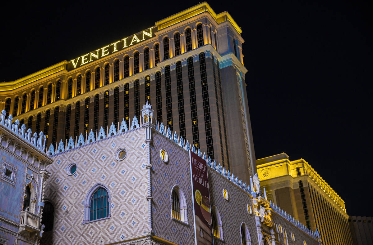 The Venetian on Wednesday, Feb. 2, 2022, in Las Vegas. (Benjamin Hager/Las Vegas Review-Journal ...