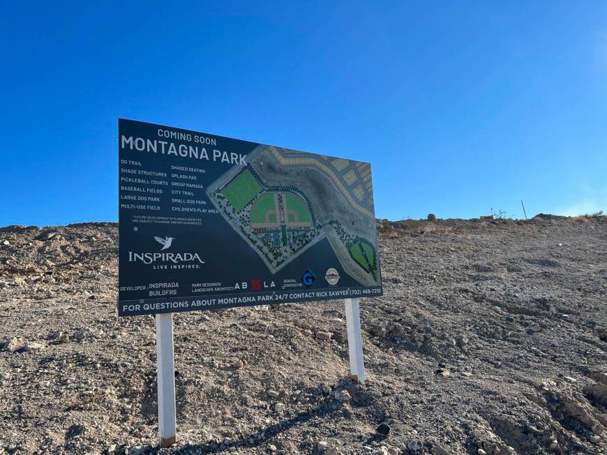 The 26-acre Montagna Park, the sixth park in Inspirada, a Henderson master-planned community, i ...