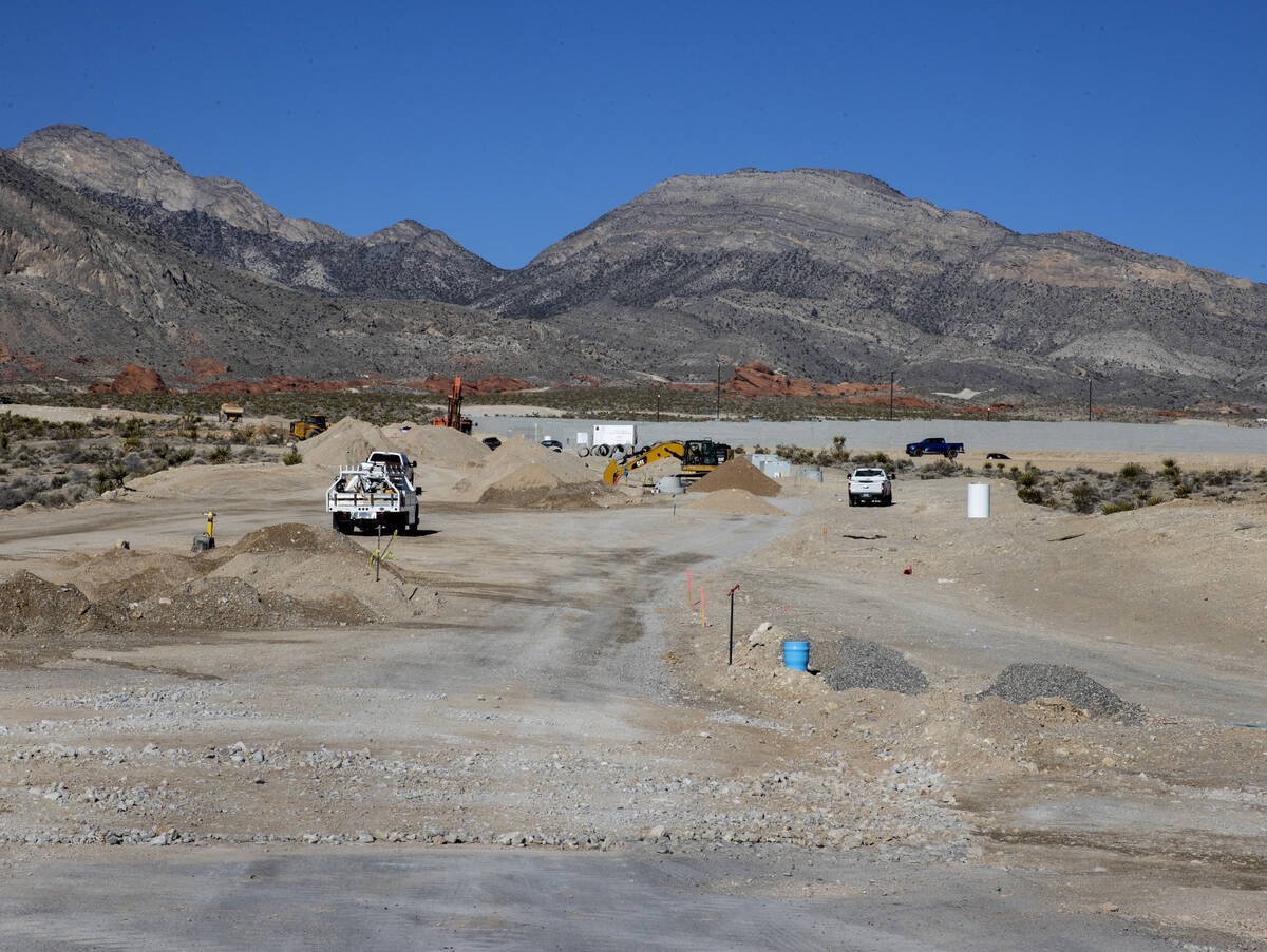 A construction site in the Summerlin master-planned community is seen Monday, Feb. 7, 2022, in ...