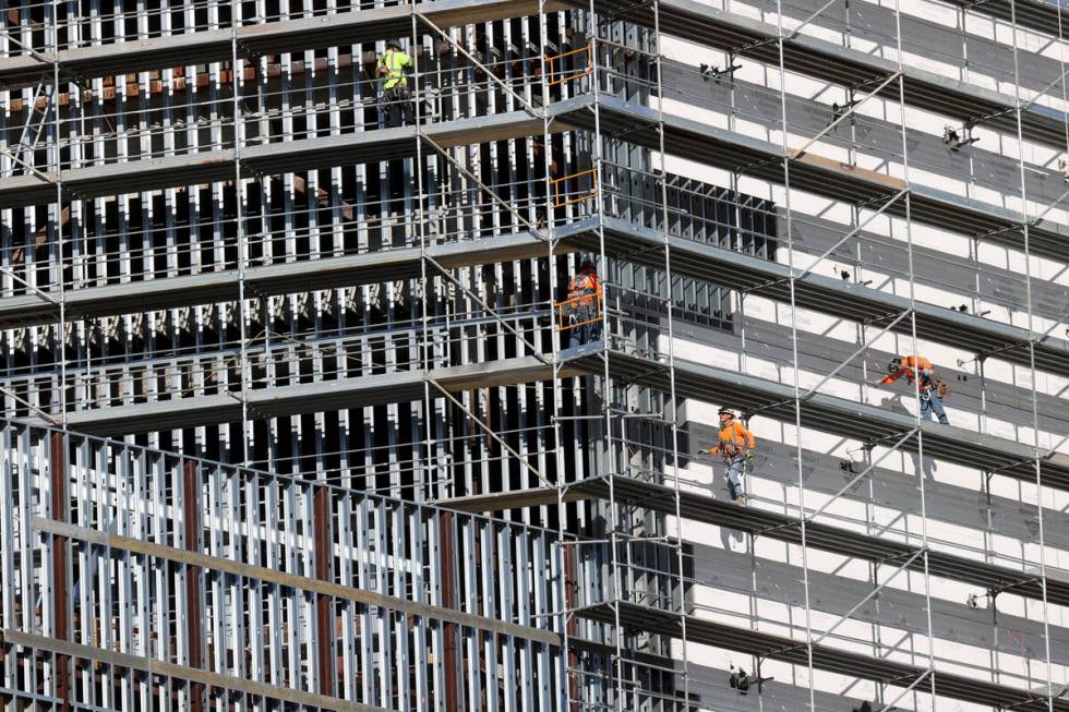 Fontainebleau Las Vegas under construction on the North Strip Thursday, Feb. 3, 2022. (K.M. Can ...