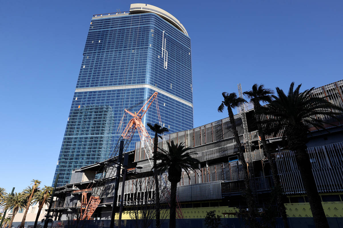 Fontainebleau Las Vegas under construction on the North Strip Thursday, Feb. 3, 2022. (K.M. Can ...